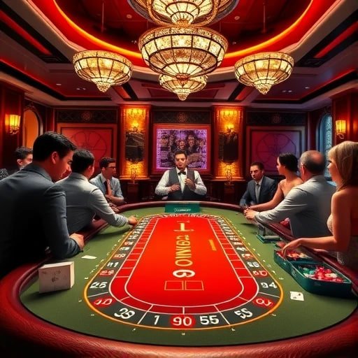 Antarmuka mesin slot di platform garampoker menampilkan gulungan, nilai taruhan, dan tombol spin